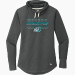 University Prep Mustangs New Era Women's Sueded Cotton Blend Cowl Hooded Tee Front Thumbnail