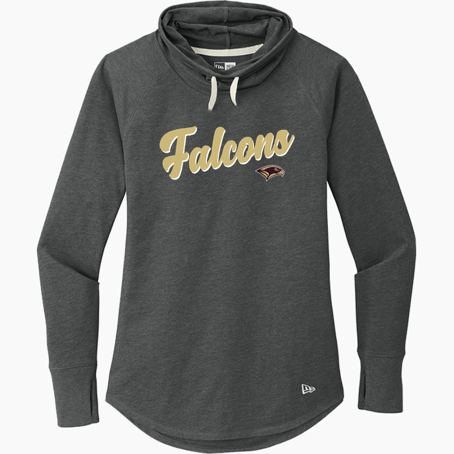 Scotts Valley Falcons New Era Women's Sueded Cotton Blend Cowl Hooded Tee