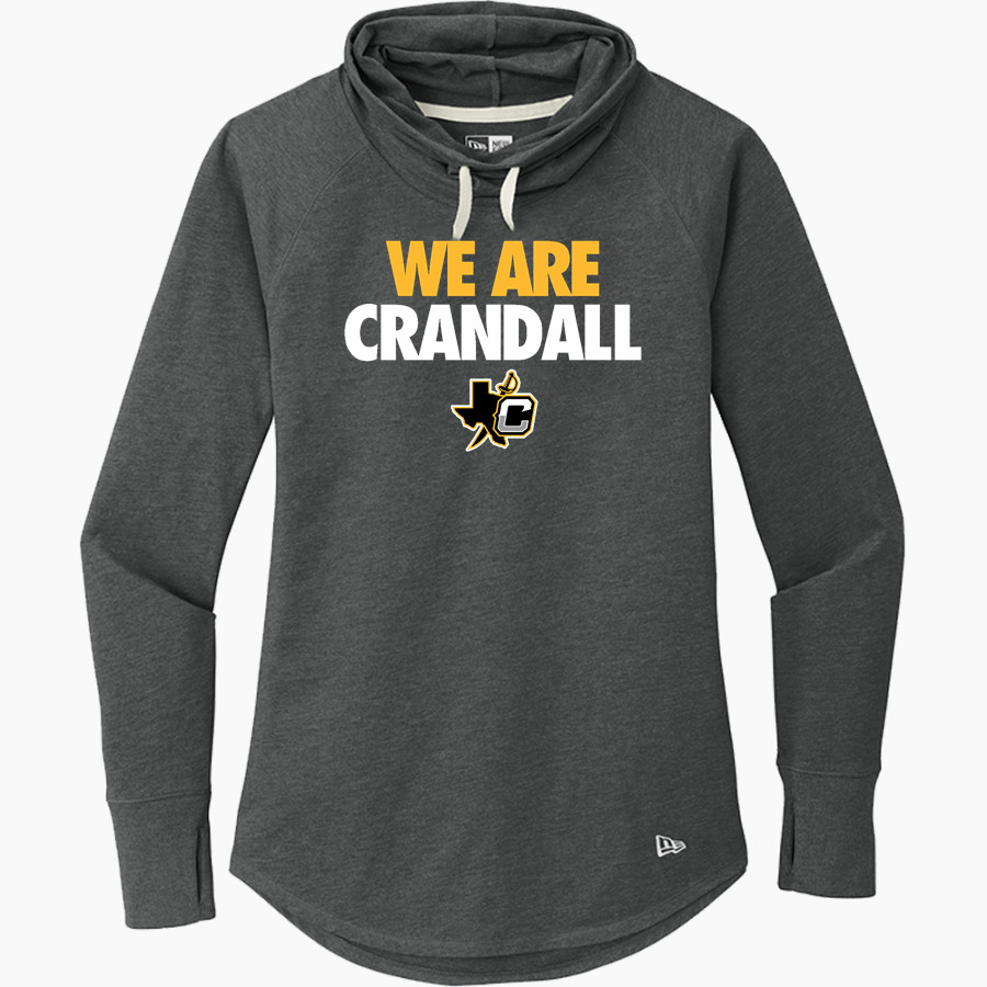 CRANDALL HIGH SCHOOL PIRATES New Era Women's Sueded Cotton Blend Cowl Hooded Tee