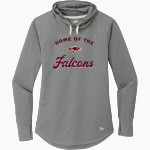 Scotts Valley Falcons New Era Women's Sueded Cotton Blend Cowl Hooded Tee Front Thumbnail