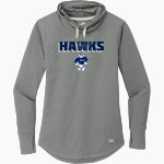 PRAIRIE CENTRAL HAWKS New Era Women's Sueded Cotton Blend Cowl Hooded Tee Front Thumbnail