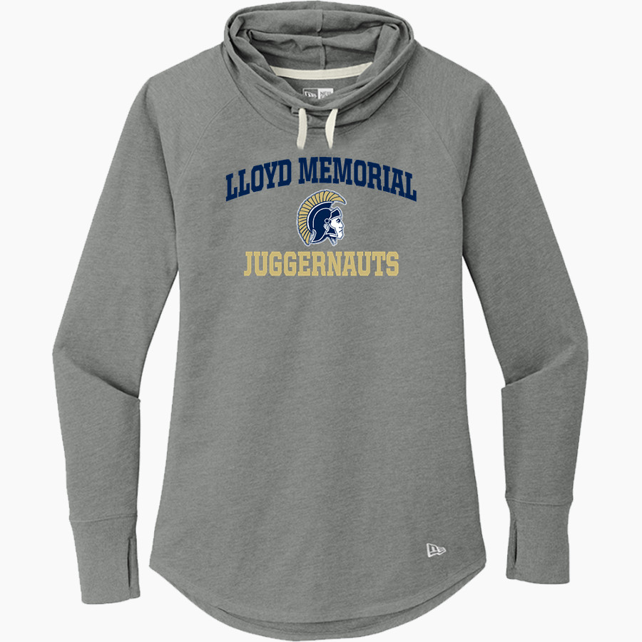LLOYD MEMORIAL HIGH SCHOOL JUGGERNAUTS New Era Women's Sueded Cotton Blend Cowl Hooded Tee