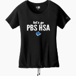 PBS HSA Wolves New Era Women's Tri-Blend Short Sleeve Cinched Tee Front Thumbnail