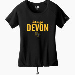 Devon Prep <span class="pdp-name-mascot">Devon Tide</span> New Era Women's Tri-Blend Short Sleeve Cinched Tee Front Thumbnail