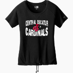 Central Decatur Cardinals New Era Women's Tri-Blend Short Sleeve Cinched Tee Front Thumbnail