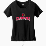 Robertson Cardinals New Era Women's Tri-Blend Short Sleeve Cinched Tee Front Thumbnail