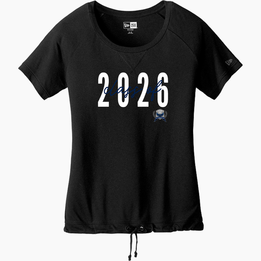 STEM Innovation Academy of the Oranges we rise together <span class="pdp-name-mascot">STEM Phoenix</span> New Era Women's Tri-Blend Short Sleeve Cinched Tee