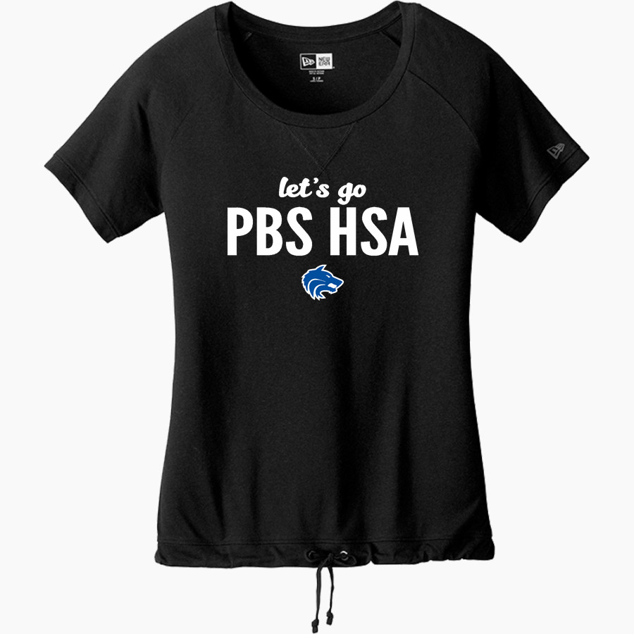 PBS HSA Wolves New Era Women's Tri-Blend Short Sleeve Cinched Tee