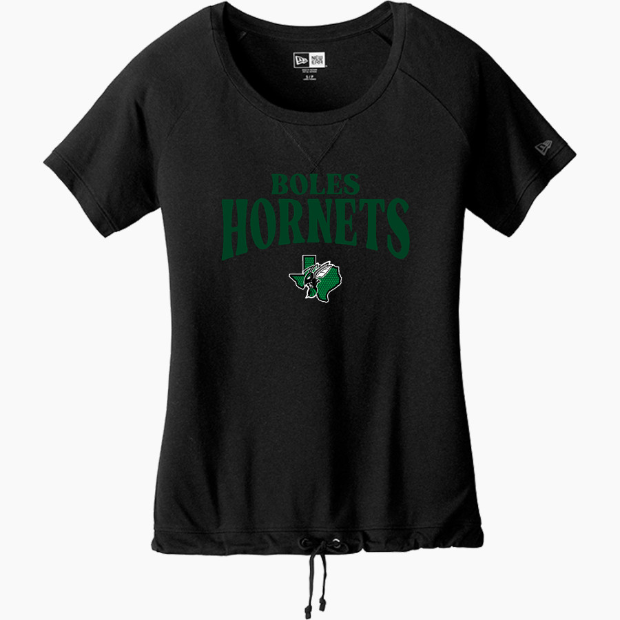 BOLES HIGH SCHOOL HORNETS New Era Women's Tri-Blend Short Sleeve Cinched Tee
