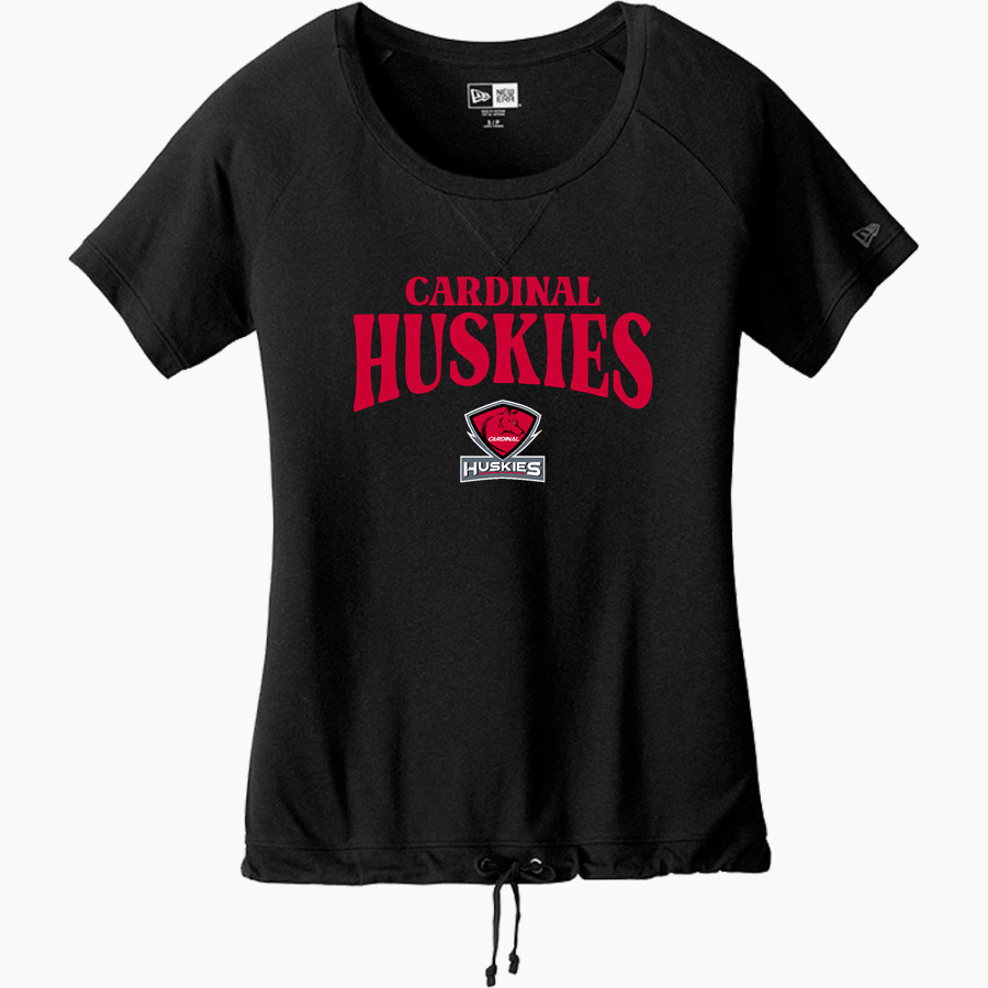CARDINAL HIGH SCHOOL HUSKIES <span class="pdp-name-mascot">CARDINAL HUSKIES</span> New Era Women's Tri-Blend Short Sleeve Cinched Tee