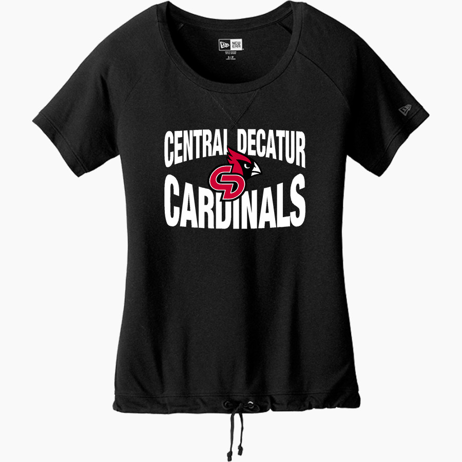 Central Decatur Cardinals New Era Women's Tri-Blend Short Sleeve Cinched Tee