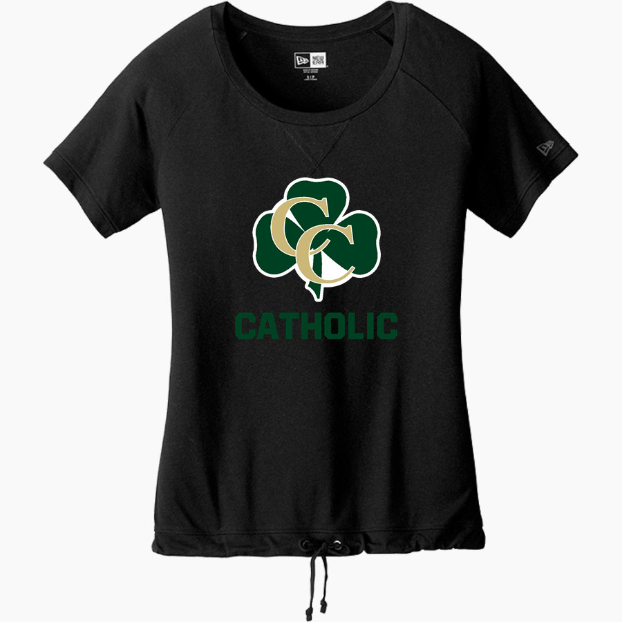 CATHOLIC CENTRAL HIGH SCHOOL IRISH <span class="pdp-name-mascot">CATHOLIC IRISH</span> New Era Women's Tri-Blend Short Sleeve Cinched Tee