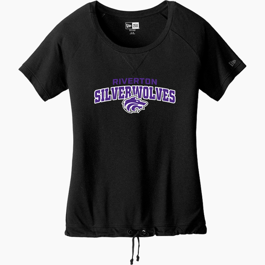 RIVERTON HIGH SCHOOL SILVERWOLVES New Era Women's Tri-Blend Short Sleeve Cinched Tee