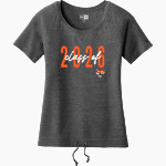 Milbridge Tigers New Era Women's Tri-Blend Short Sleeve Cinched Tee Front Thumbnail