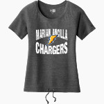 Marian Ancilla Chargers New Era Women's Tri-Blend Short Sleeve Cinched Tee Front Thumbnail