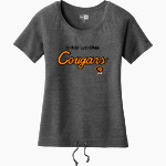 CHRIST LUTHERAN Cougars <span class="pdp-name-mascot">CHRIST LUTHERAN DAY SCHOOL Cougars</span> New Era Women's Tri-Blend Short Sleeve Cinched Tee Front Thumbnail