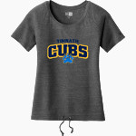 Timnath High School Cubs New Era Women's Tri-Blend Short Sleeve Cinched Tee Front Thumbnail