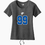 Jefferson Christian Eagles New Era Women's Tri-Blend Short Sleeve Cinched Tee Front Thumbnail