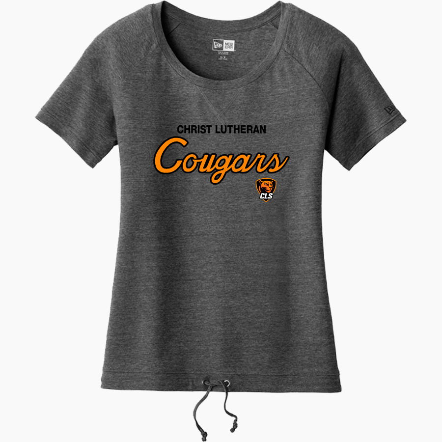 CHRIST LUTHERAN Cougars <span class="pdp-name-mascot">CHRIST LUTHERAN DAY SCHOOL Cougars</span> New Era Women's Tri-Blend Short Sleeve Cinched Tee