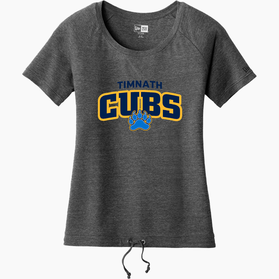 Timnath High School Cubs New Era Women's Tri-Blend Short Sleeve Cinched Tee