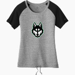 HILLCREST HIGH SCHOOL HUSKIES <span class="pdp-name-mascot">HILLCREST HUSKIES</span> New Era Women's Tri-Blend Short Sleeve Cinched Tee Front Thumbnail