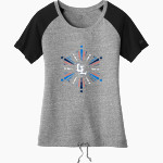 La Lumiere School Lakers Online Store <span class="pdp-name-mascot">La Lumiere Lakers</span> New Era Women's Tri-Blend Short Sleeve Cinched Tee Front Thumbnail