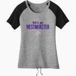 Westminster Defenders <span class="pdp-name-mascot">Westminster Defenders</span> New Era Women's Tri-Blend Short Sleeve Cinched Tee Front Thumbnail