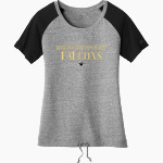 BURLINGTON TOWNSHIP HIGH SCHOOL FALCONS <span class="pdp-name-mascot">BURLINGTON TOWNSHIP FALCONS</span> New Era Women's Tri-Blend Short Sleeve Cinched Tee Front Thumbnail