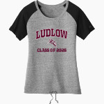 Ludlow Lions <span class="pdp-name-mascot">Lions</span> New Era Women's Tri-Blend Short Sleeve Cinched Tee Front Thumbnail