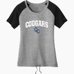 Columbia Cougars <span class="pdp-name-mascot">Columbia Cougars</span> New Era Women's Tri-Blend Short Sleeve Cinched Tee Front Thumbnail