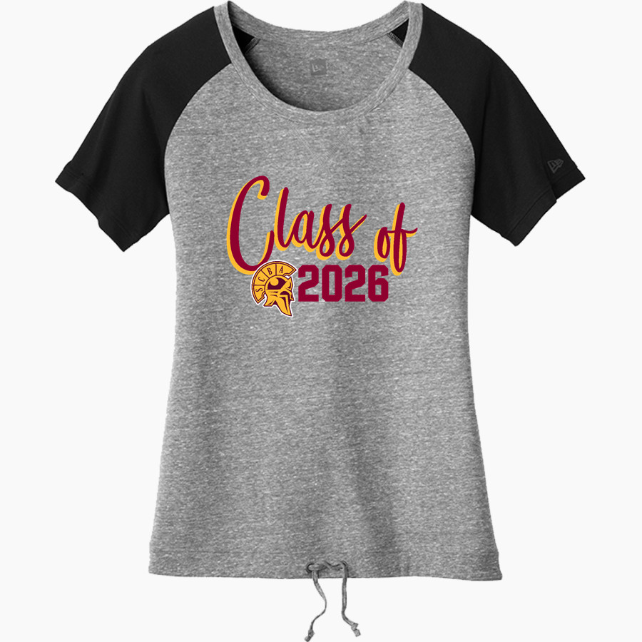 St. Charles Warriors New Era Women's Tri-Blend Short Sleeve Cinched Tee