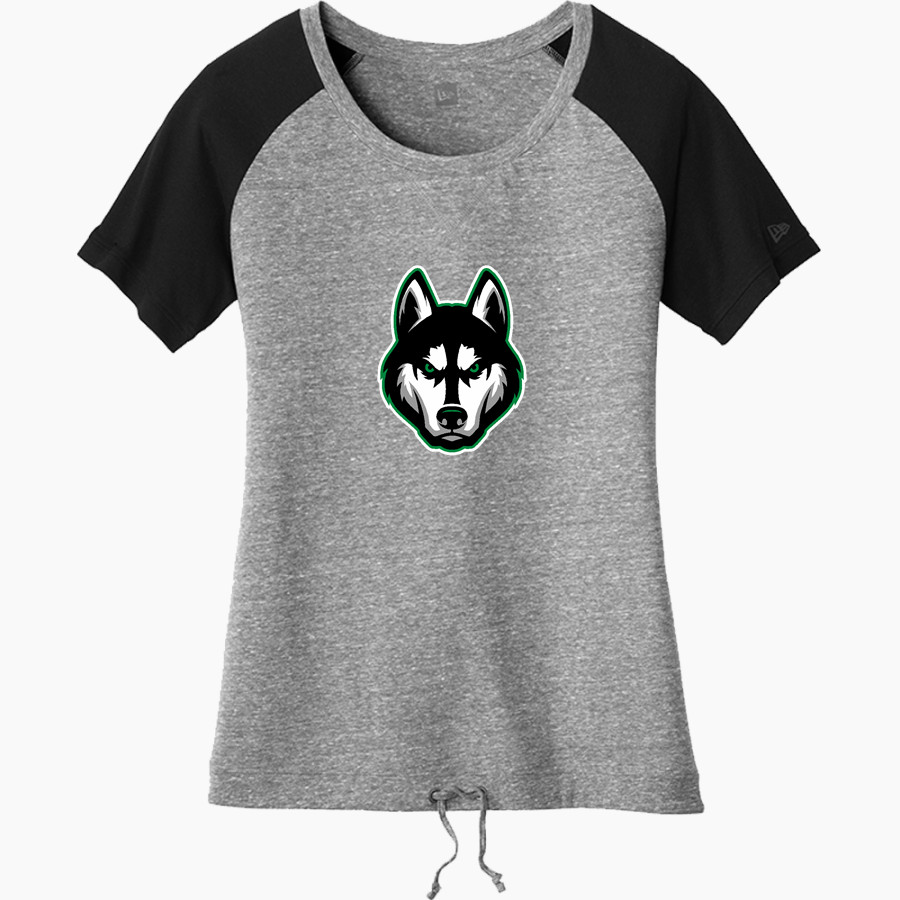 HILLCREST HIGH SCHOOL HUSKIES <span class="pdp-name-mascot">HILLCREST HUSKIES</span> New Era Women's Tri-Blend Short Sleeve Cinched Tee
