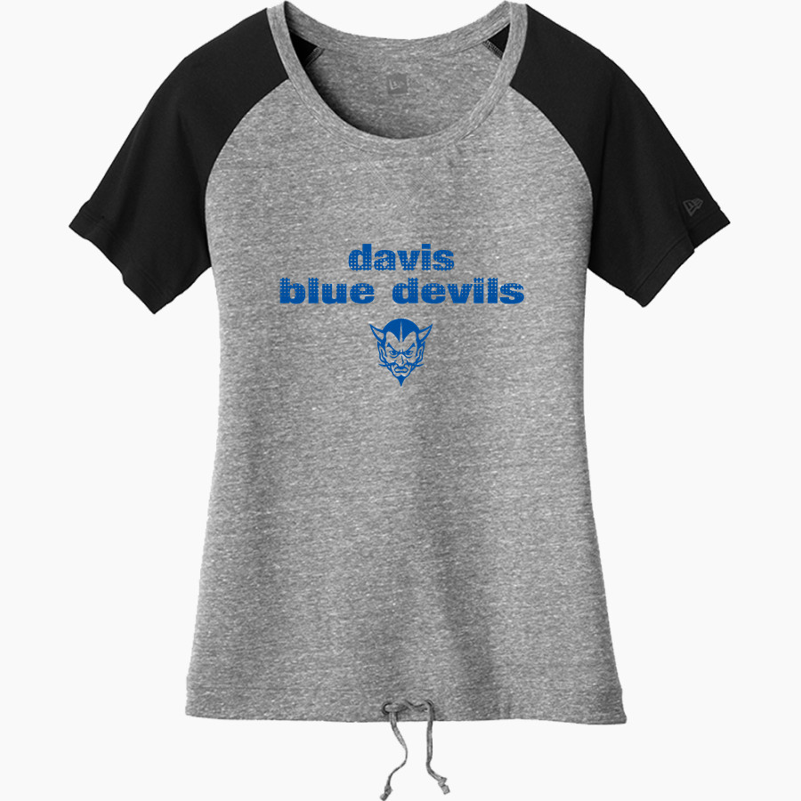 DAVIS SENIOR HIGH SCHOOL BLUE DEVILS <span class="pdp-name-mascot">DAVIS BLUE DEVILS</span> New Era Women's Tri-Blend Short Sleeve Cinched Tee