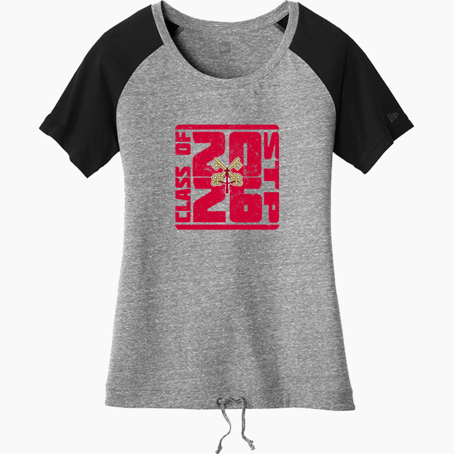 Church & School of St. Peter <span class="pdp-name-mascot">n/a</span> New Era Women's Tri-Blend Short Sleeve Cinched Tee