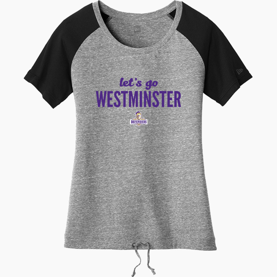 Westminster Defenders <span class="pdp-name-mascot">Westminster Defenders</span> New Era Women's Tri-Blend Short Sleeve Cinched Tee