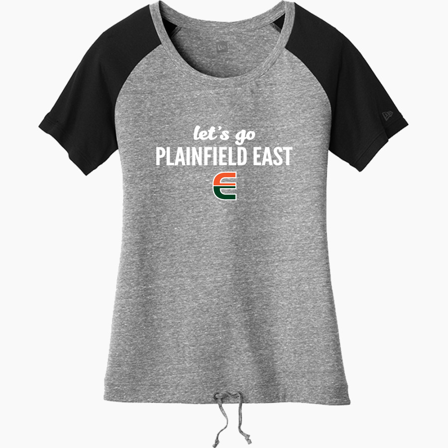 Plainfield East Bengals New Era Women's Tri-Blend Short Sleeve Cinched Tee