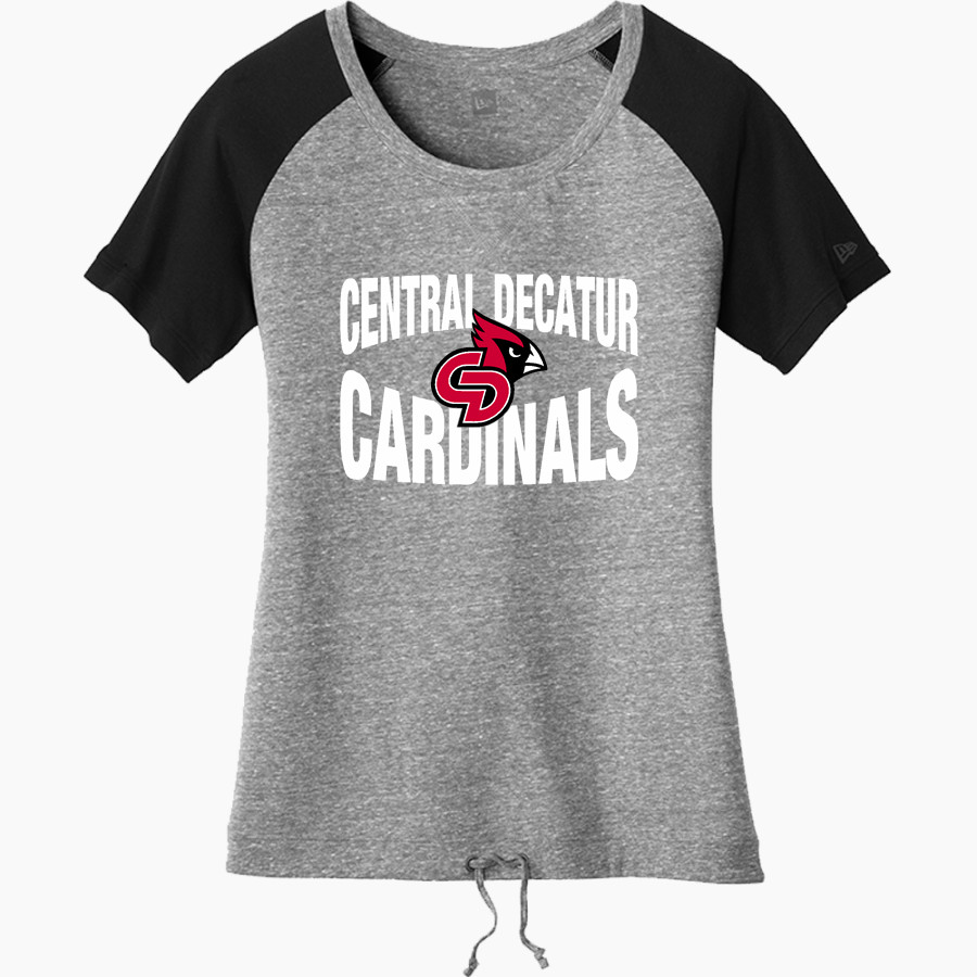 Central Decatur Cardinals New Era Women's Tri-Blend Short Sleeve Cinched Tee