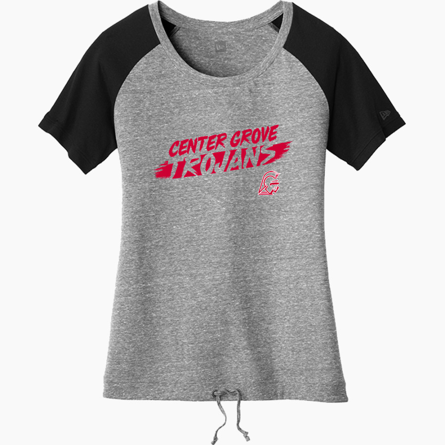 Center Grove Trojans <span class="pdp-name-mascot">Center Grove Trojans</span> New Era Women's Tri-Blend Short Sleeve Cinched Tee