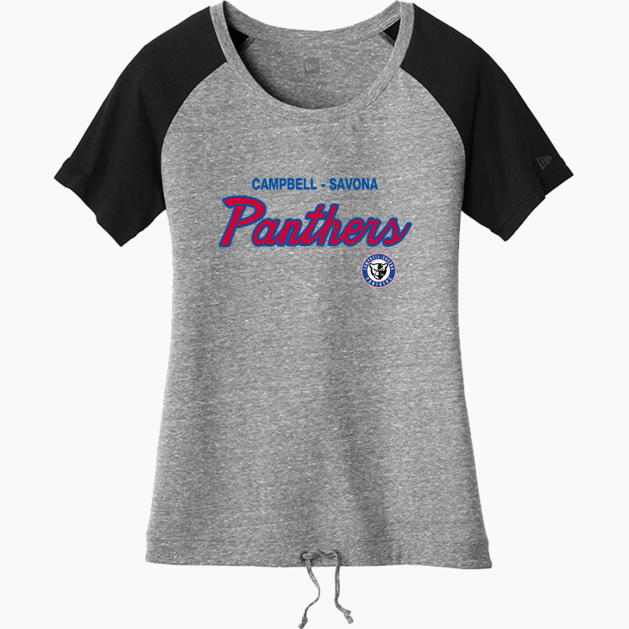CAMPBELL-SAVONA HIGH SCHOOL PANTHERS <span class="pdp-name-mascot">CAMPBELL - SAVONA PANTHERS</span> New Era Women's Tri-Blend Short Sleeve Cinched Tee