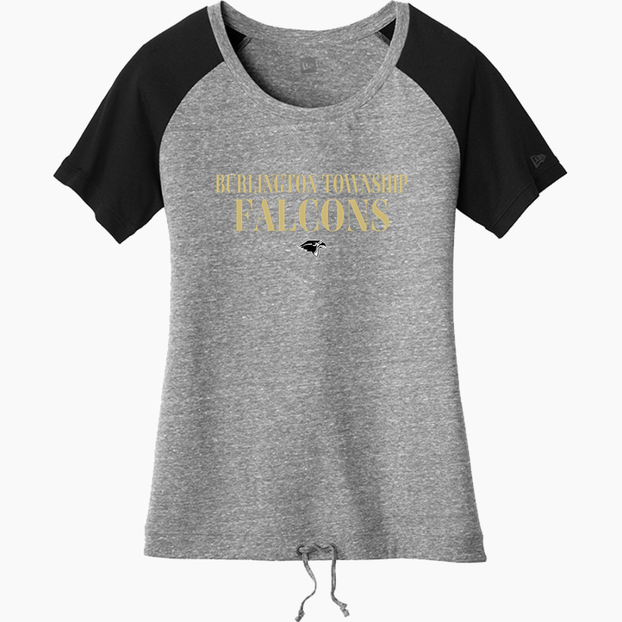BURLINGTON TOWNSHIP HIGH SCHOOL FALCONS <span class="pdp-name-mascot">BURLINGTON TOWNSHIP FALCONS</span> New Era Women's Tri-Blend Short Sleeve Cinched Tee