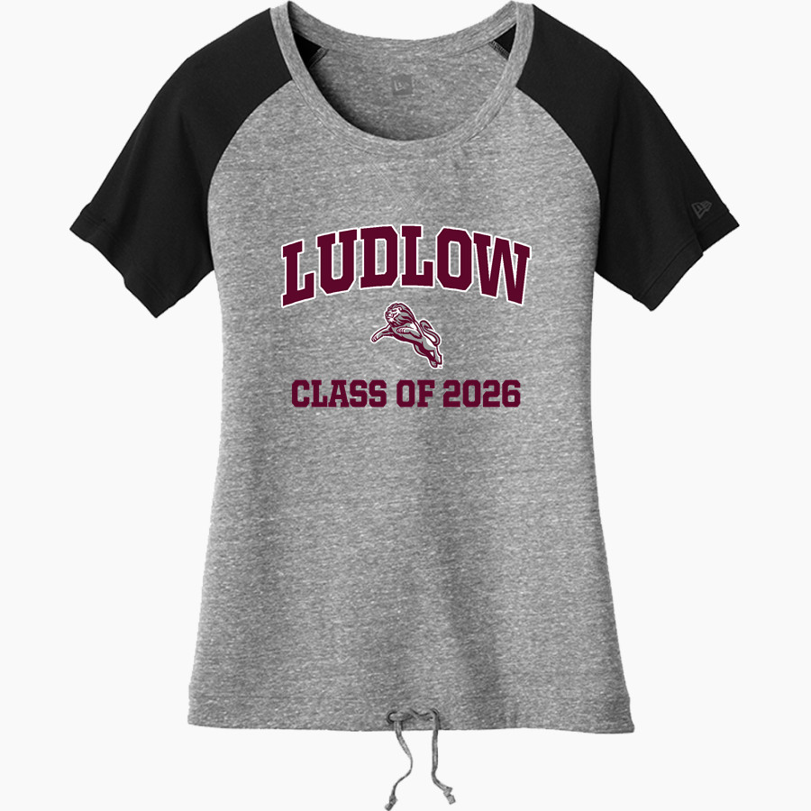 Ludlow Lions <span class="pdp-name-mascot">Lions</span> New Era Women's Tri-Blend Short Sleeve Cinched Tee