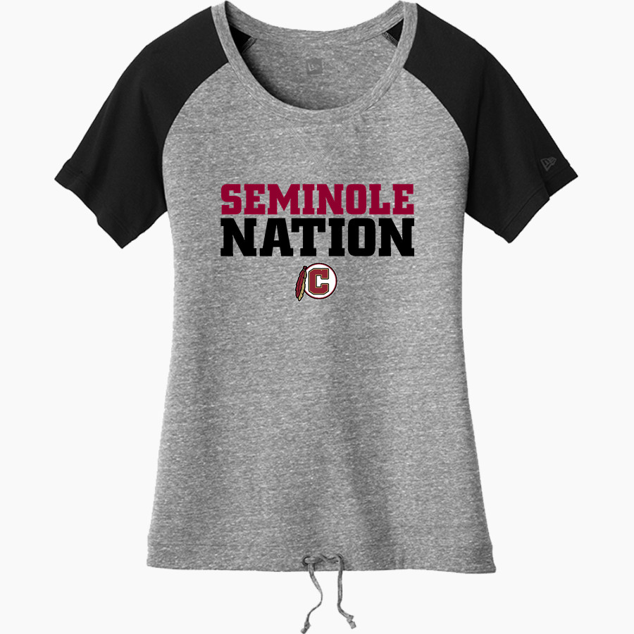 Creekside Seminoles New Era Women's Tri-Blend Short Sleeve Cinched Tee