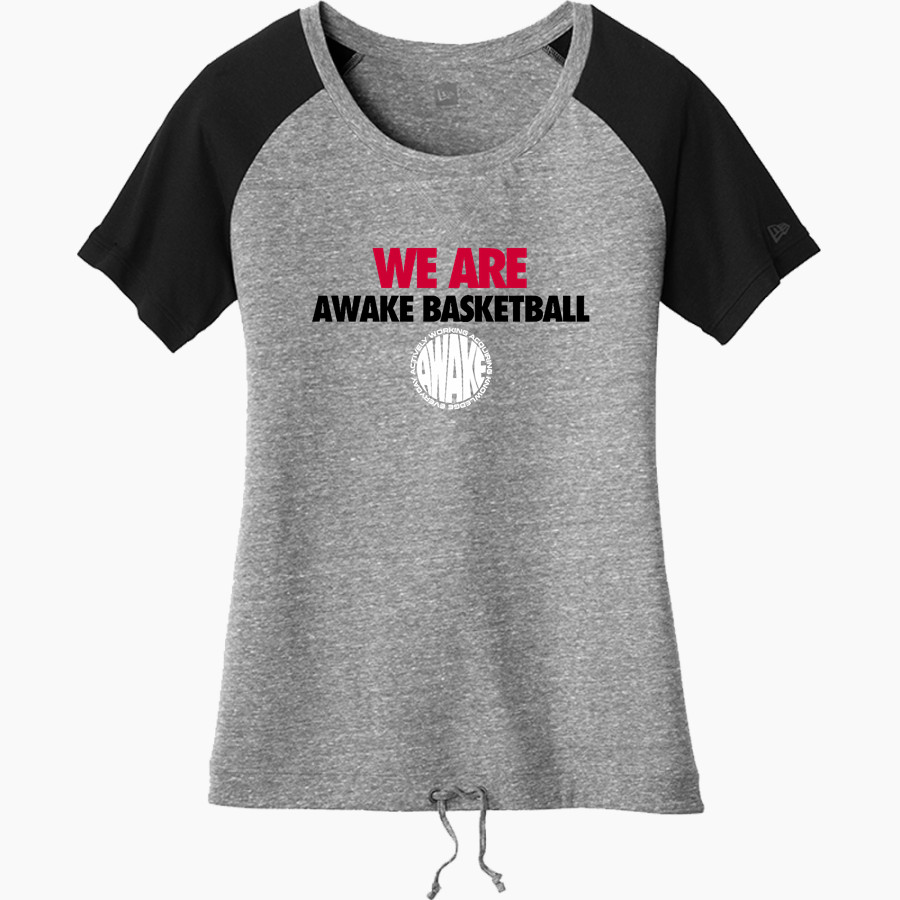AWAKE Basketball AWAKE Basketball <span class="pdp-name-mascot">AWAKE Basketball</span> New Era Women's Tri-Blend Short Sleeve Cinched Tee