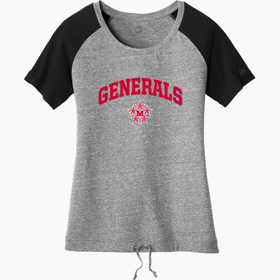 MACARTHUR HIGH SCHOOL GENERALS <span class="pdp-name-mascot">MACARTHUR GENERALS</span> New Era Women's Tri-Blend Short Sleeve Cinched Tee
