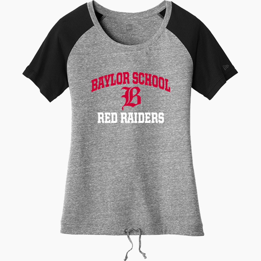 Baylor School Red Raiders New Era Women's Tri-Blend Short Sleeve Cinched Tee