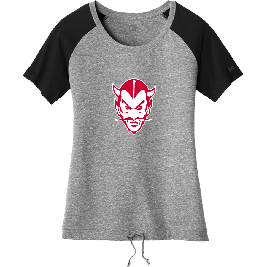 RUSTBURG HIGH SCHOOL RED DEVILS <span class="pdp-name-mascot">RUSTBURG RED DEVILS</span> New Era Women's Tri-Blend Short Sleeve Cinched Tee