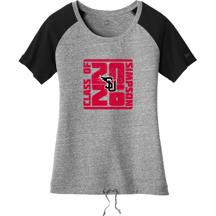 Simpson University Red Hawks <span class="pdp-name-mascot">Simpson Red Hawks</span> New Era Women's Tri-Blend Short Sleeve Cinched Tee