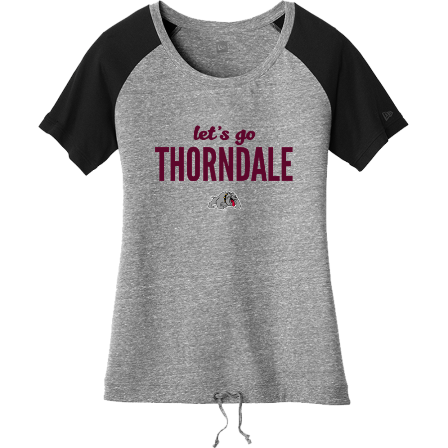 THORNDALE HIGH SCHOOL BULLDOGS <span class="pdp-name-mascot">THORNDALE BULLDOGS /LADY</span> New Era Women's Tri-Blend Short Sleeve Cinched Tee