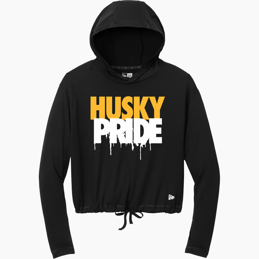 HIGHLAND HIGH SCHOOL HUSKIES New Era Women's Power Long Sleeve Hoodie