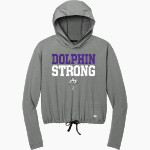 Bergman Dolphins New Era Women's Power Long Sleeve Hoodie Front Thumbnail